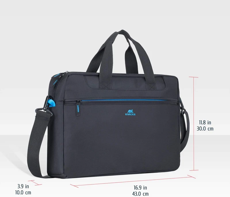 Rivacase Laptoptasche 16 Zoll - ultraleichte Notebooktasche - kompakte Umhängetasche Aktentasche Sch
