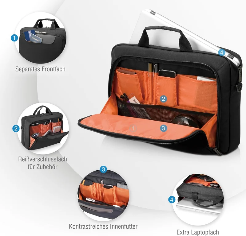 Everki Advance Laptop-Tasche – Schultertasche 40,64 cm (16 Zoll) Schwarz, 40,64 cm (16 Zoll) Schwarz