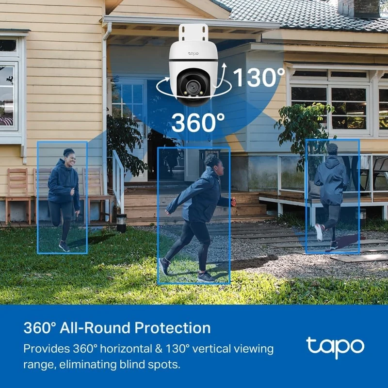 Tapo C510W(2-Pack) 360° WLAN-Überwachungskamera für aussen, Farbnachtsicht, KI-Erkennung, Smart Trac