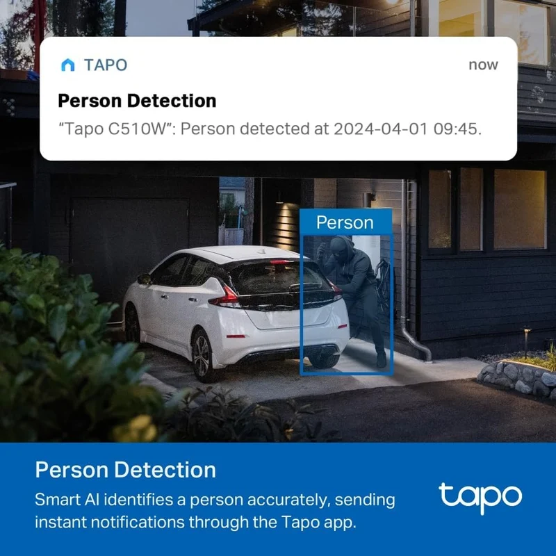 Tapo C510W(2-Pack) 360° WLAN-Überwachungskamera für aussen, Farbnachtsicht, KI-Erkennung, Smart Trac