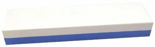 Abziehstein Korund blau/weiss von Zische - FEPA 220/400 (JIS 220/1000) - 5cm Breite + Gratis-Unterla
