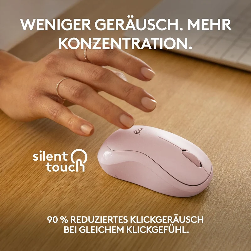 Logitech M240 Silent Bluetooth Maus, Kabellos, Kompakt Rosa, Rosa