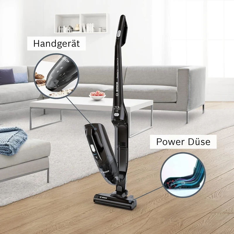 Bosch Akku-Staubsauger Readyy'y Serie 2 BCHF216B, kabellos, beutellos, 2in1 Lösung mit abnehmbarem H