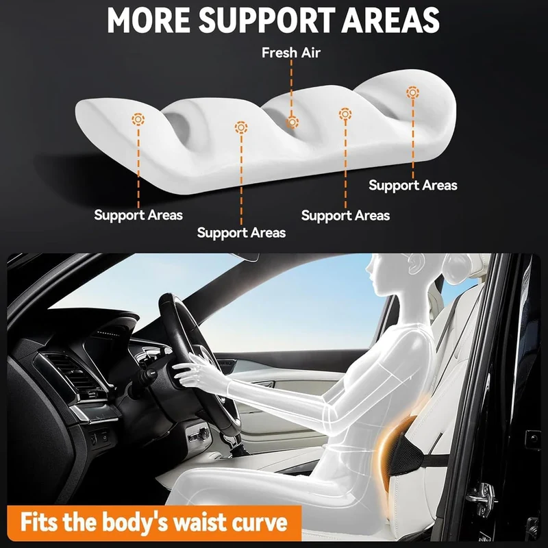 Lordosenstütze Auto Memory Foam mit verstellbarem Gurt für Büro und Zuhause