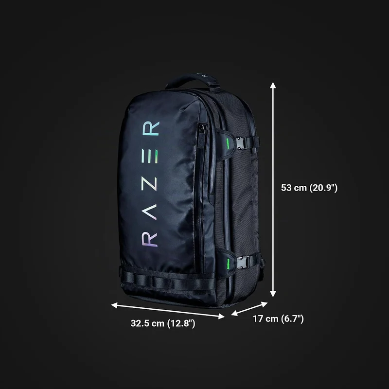 Razer Rogue V3 Backpack (17.3") - Kompakter Reise Rucksack (Fach für Laptop bis 15 Zoll, Abriebfest,
