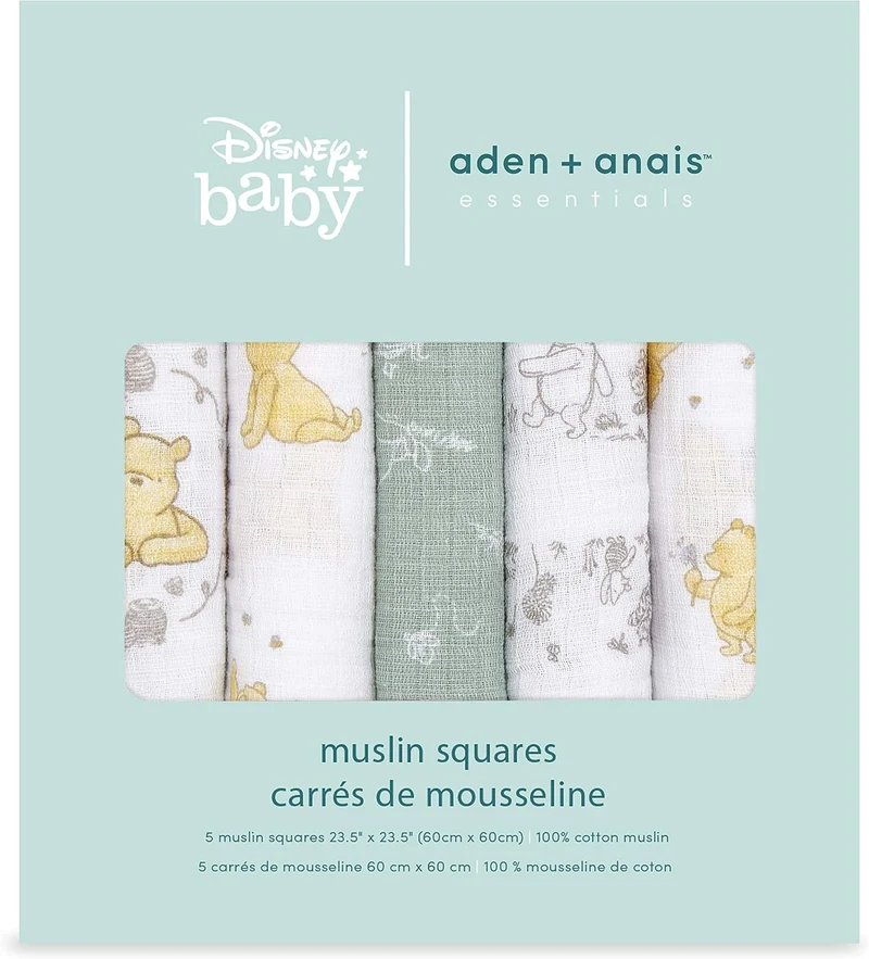 aden + anais™ essentials musy Spucktücher, Mulltücher-Set für Neugeborene & Kleinkinder, 100% Baumwo