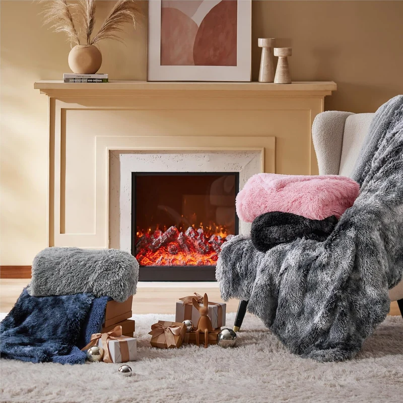 BEDSURE Kuscheldecke Flauschig Decke, Blau Sofadecke Warm Sherpa Decke, Felldecke Dicke Decken Couch