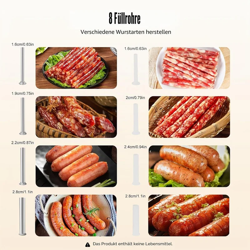WurstfüLler Manuell Profi KüChe WurstfüLlmaschine Horizontale Aus Edelstahl Mit Saugfuss Verpackt 4