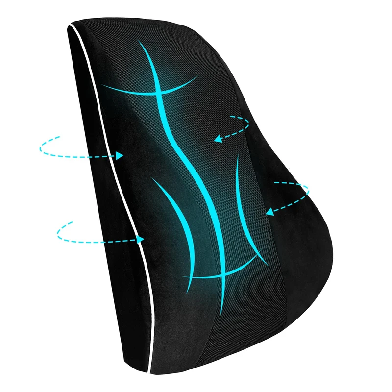 Memory Foam Rückenkissen ergonomisch mit Thermoregulierung & Gurten