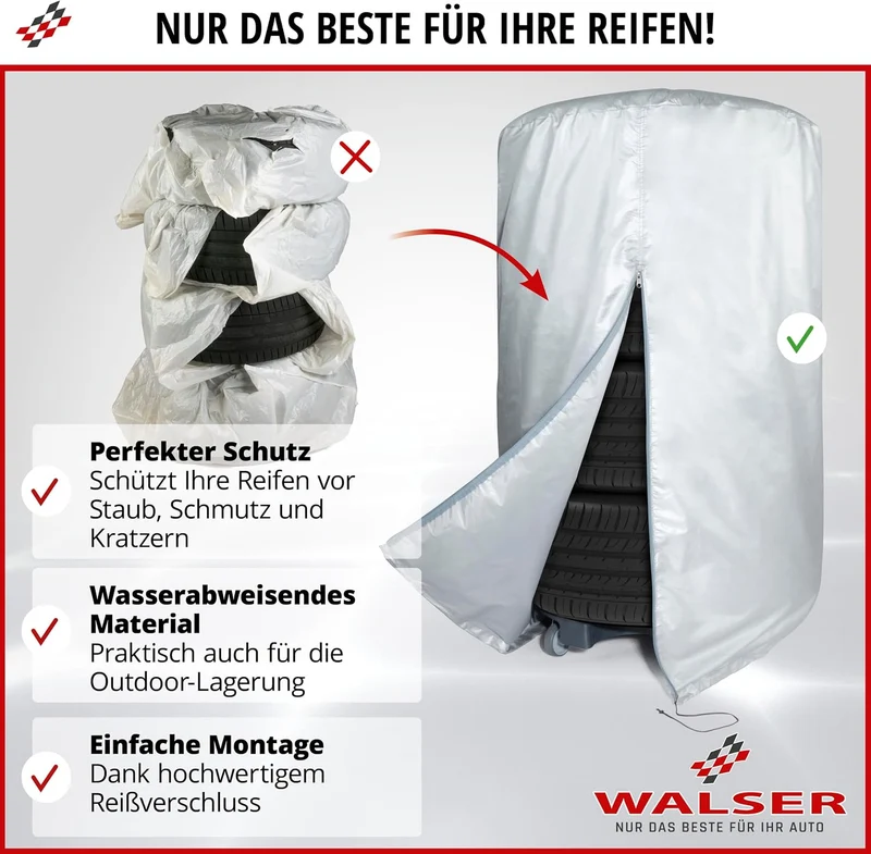 Walser Reifentasche, robuster Reifenschutz, wasserdichte Reifenschutzhülle, Reifenaufbewahrung mit R