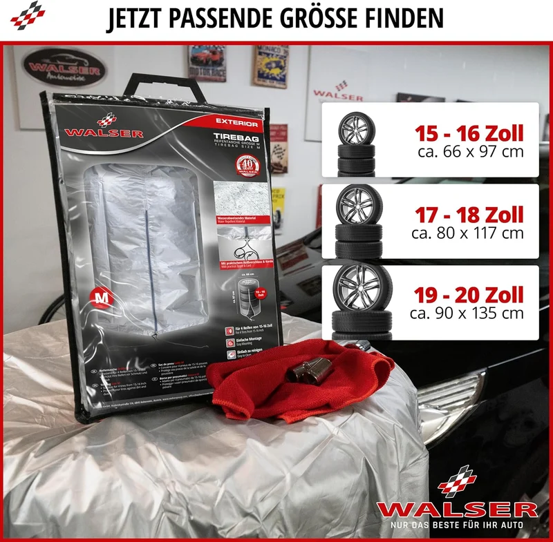 Walser Reifentasche, robuster Reifenschutz, wasserdichte Reifenschutzhülle, Reifenaufbewahrung mit R