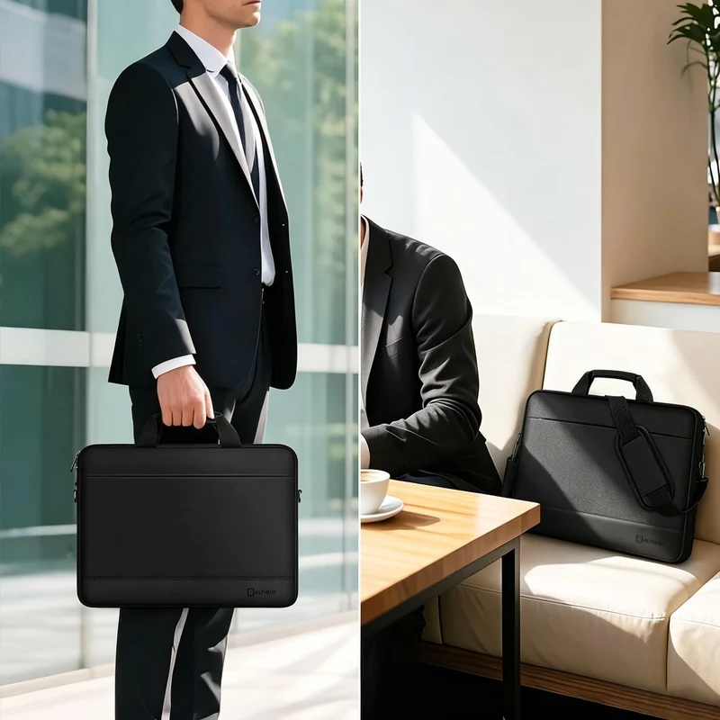 Alfheim 15,6-16 Zoll Laptop Tasche mit Schultergurt für Geschäft/Arbeit | Leichte Wasserdichte Akten