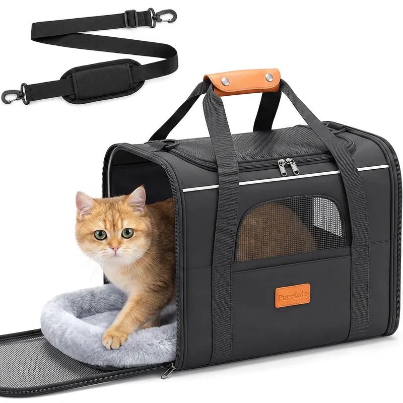 Katzentransporttasche faltbar bis 10 kg – Stabile Transportbox für Katzen & kleine Hunde mit Stahlra