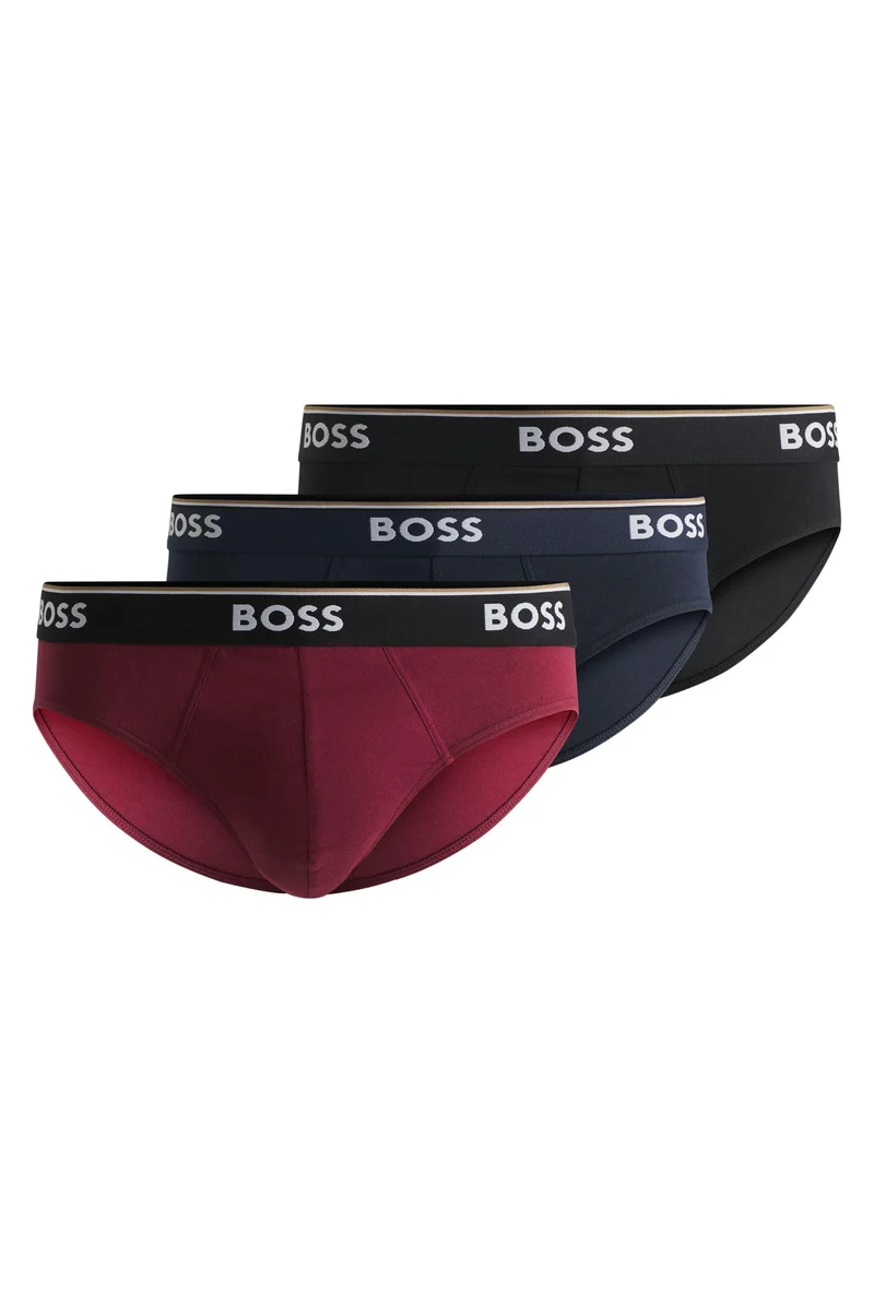 BOSS Herren Brief 3P Power Dreier-Pack Slips aus Stretch-Baumwolle mit Logos am Bund XL Open Miscell
