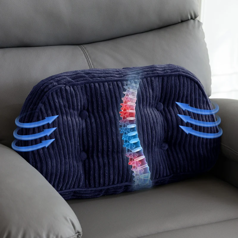 HIGOGOGO Lordosenstützkissen für Relaxsessel/Polstersessel/Sofa/Bürostuhl, gepolstertes Cord-Rückenk