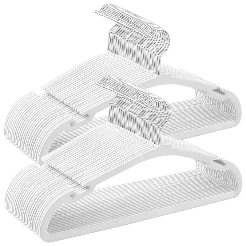 SONGMICS Kleiderbügel Samt, Bügel 50er Set, 43 x 21 cm, Samtbügel rutschfest, breite Schulterkerben,