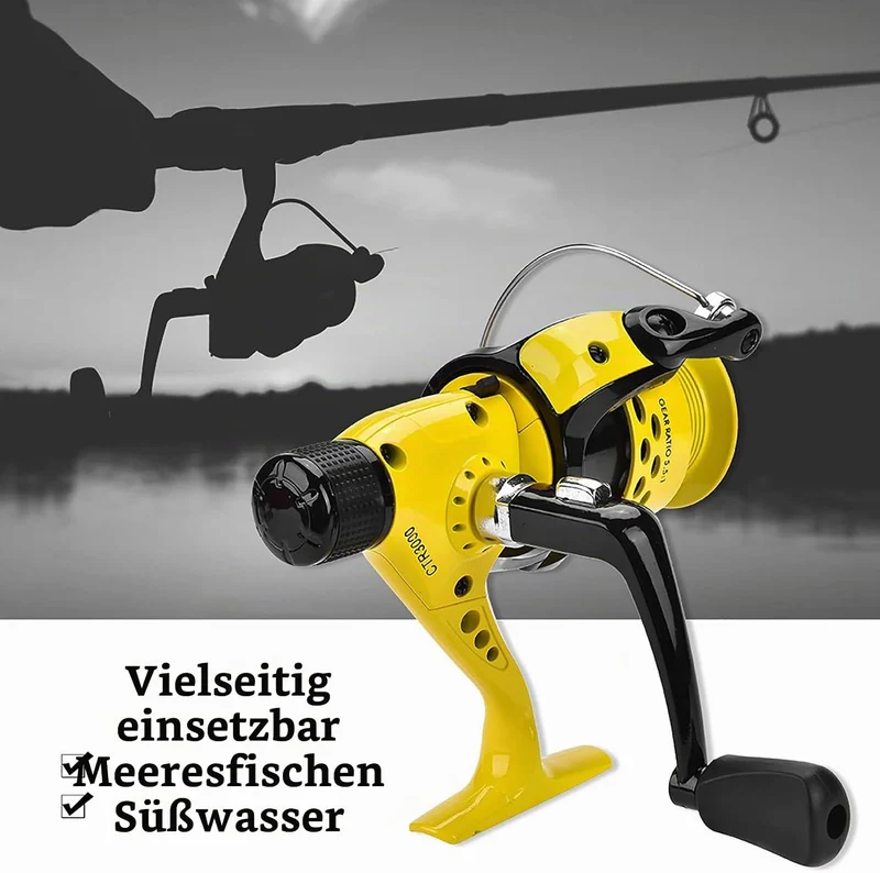 Dilwe Angelrolle Rad Korrosionsschutz Metall Schwere Leichte Spinnrolle für Salzwasser Und Süsswasse