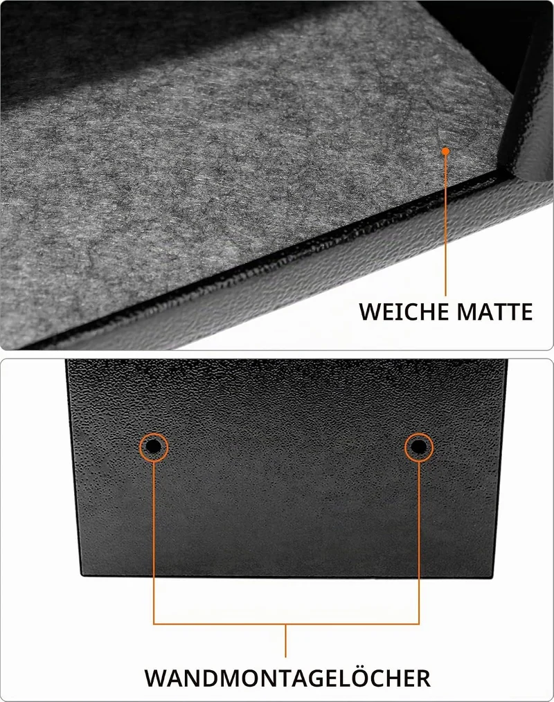 QWORK® Klein Safe Tresor 23 x 17 x 17 cm mit Triple-Bit Schlüssel, Möbeltresor Hohe Sicherheit Stahl