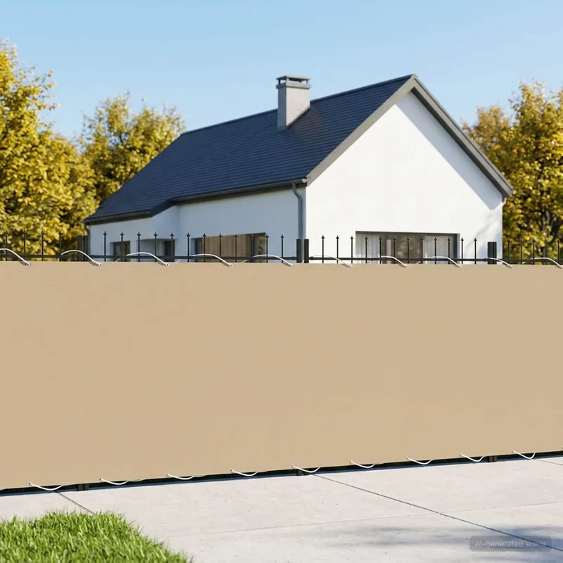 vidaXL Balkon Sichtschutz 150 x 300 cm Stoff mit PU-Beschichtung Beige Beige 150 x 300 cm, Beige 150