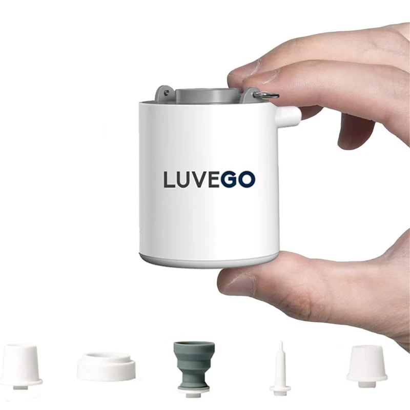 Luvego Mini-Akku-Luftpumpe, 180 l/min, 3,5 kPa, 1300 mAh, elektrische Pumpe zum Aufblasen und Absaug