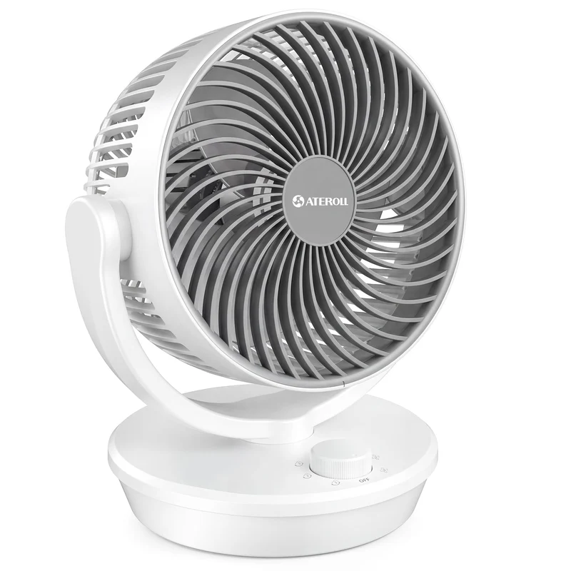 Aeroll Ventilator Leise, Tischventilator, 3D Turbo-Luftzirkulator mit 3 Geschwindigkeitsstufen, 130°