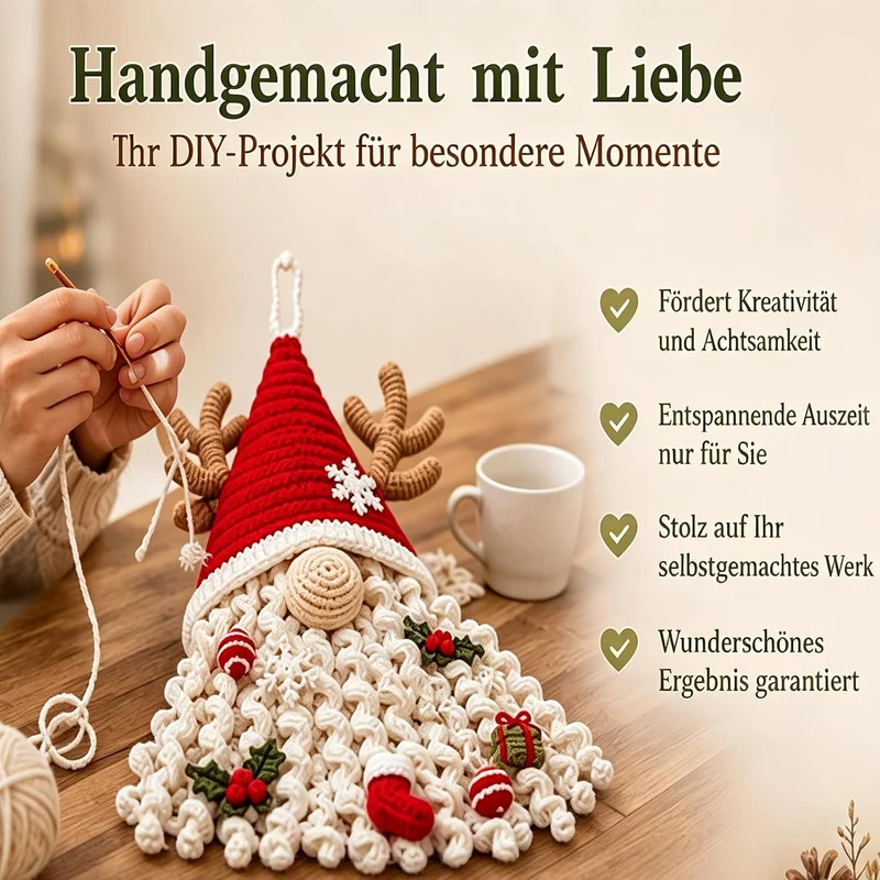 DIY Saisonale 3D-Häkel-Türhänger-Kit, Saisonales Bastelset für Anfänger, D
