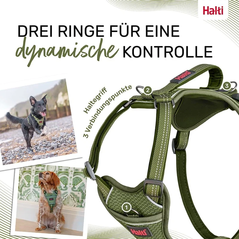 HALTI Anatomy Hundegeschirr mit Griff – Bewegungsfreiheit für deinen Hund. 3 Verbindungspunkte für d
