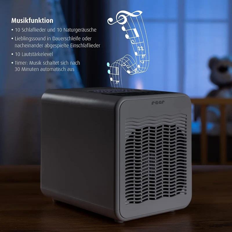 reer 4in1 Air Purifier, Luftreiniger mit HEPA und Aktivkohle Filter mit beruhigendem Nachtlicht, Ste
