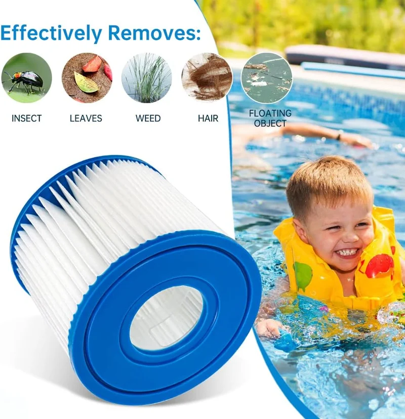 YanBan Schwimmbad-Filterkartusche kompatibel mit Best-Way 58381 Filterpumpe, 6 Stück Ersatzfilter ko
