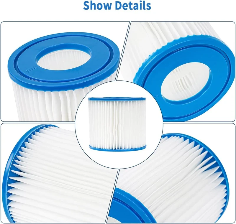 YanBan Schwimmbad-Filterkartusche kompatibel mit Best-Way 58381 Filterpumpe, 6 Stück Ersatzfilter ko