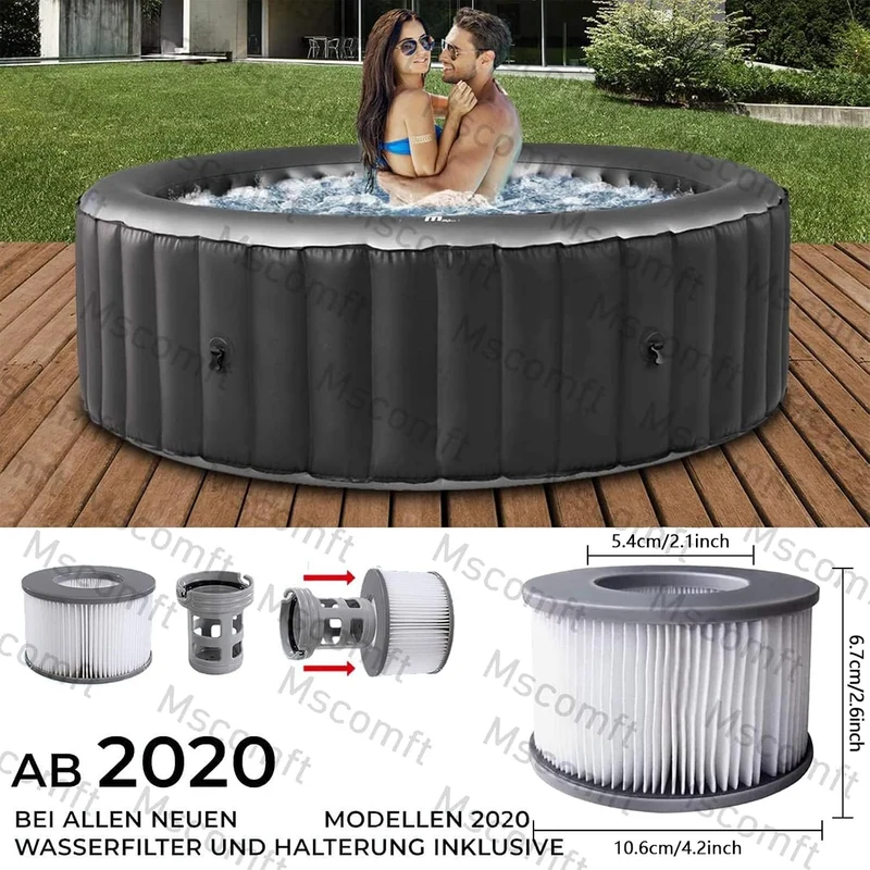 Whirlpoal zubehör für MSPA Whirlpoal Ersatz Filter Filterkartusche Doppelpack für aufblasbare Pools,