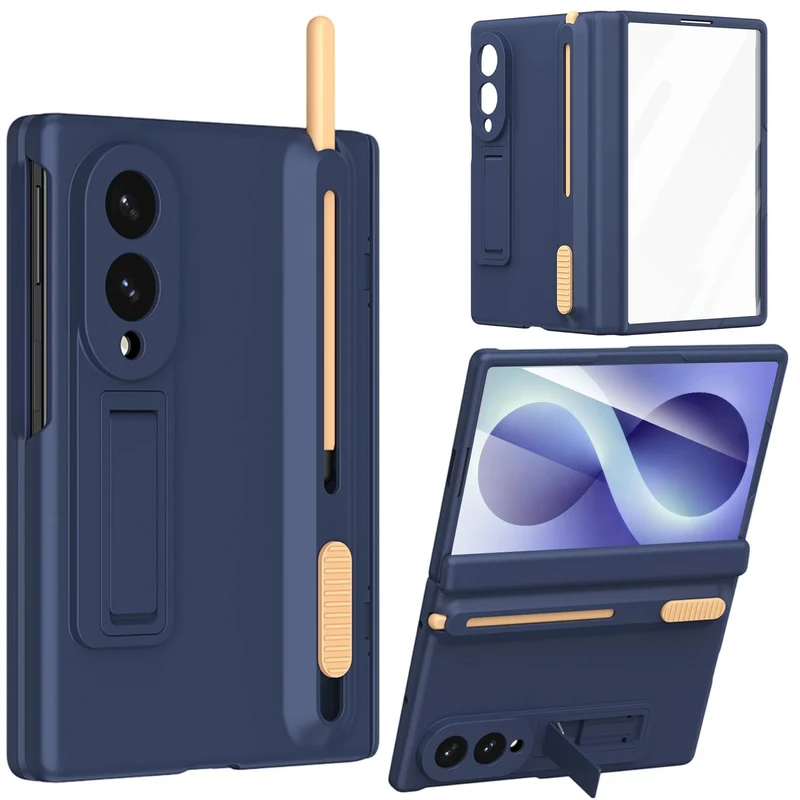 NINKI Hülle für Samsung Galaxy Z Fold 8 mit Stift und Penhalter, [Scharnierschutz & Displayschutz] M