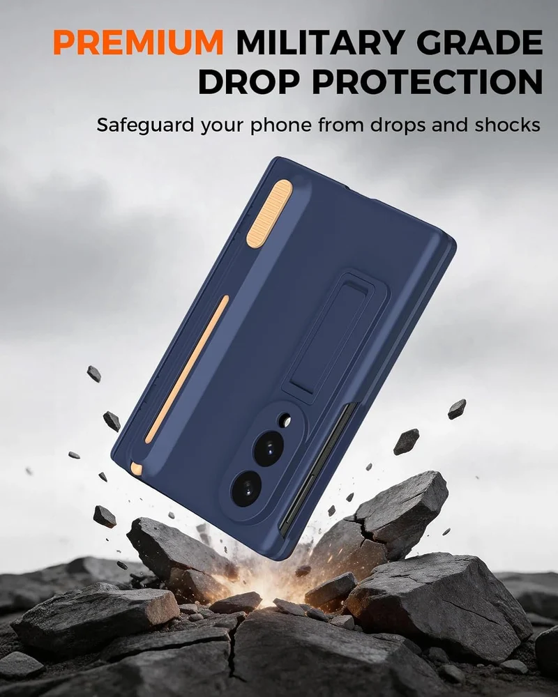NINKI Hülle für Samsung Galaxy Z Fold 8 mit Stift und Penhalter, [Scharnierschutz & Displayschutz] M
