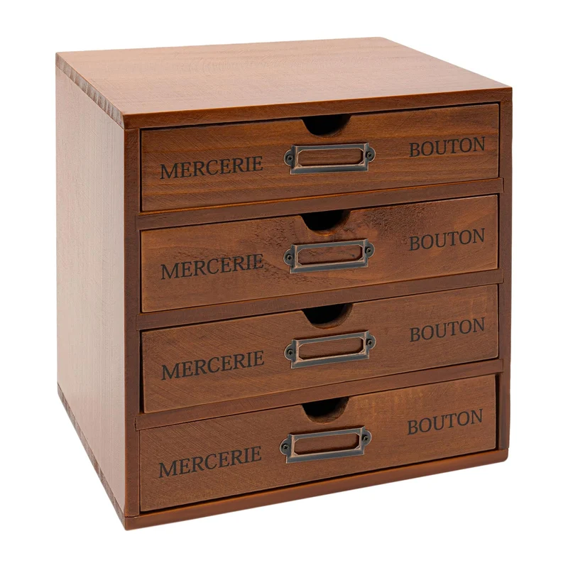 Schreibtisch Organizer Holz Büro Aufbewahrungsbox mit Schubladen Vintage für Büroutensilien Halskett