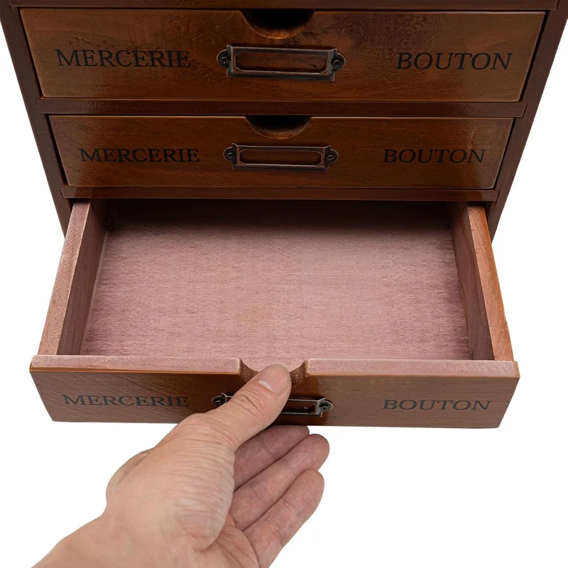 Schreibtisch Organizer Holz Büro Aufbewahrungsbox mit Schubladen Vintage für Büroutensilien Halskett