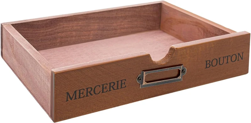 Schreibtisch Organizer Holz Büro Aufbewahrungsbox mit Schubladen Vintage für Büroutensilien Halskett