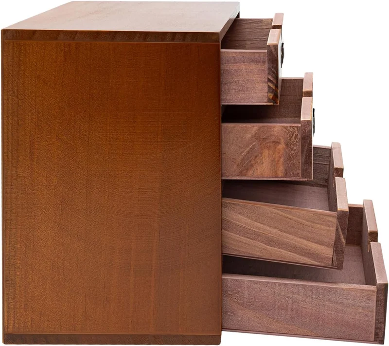 Schreibtisch Organizer Holz Büro Aufbewahrungsbox mit Schubladen Vintage für Büroutensilien Halskett