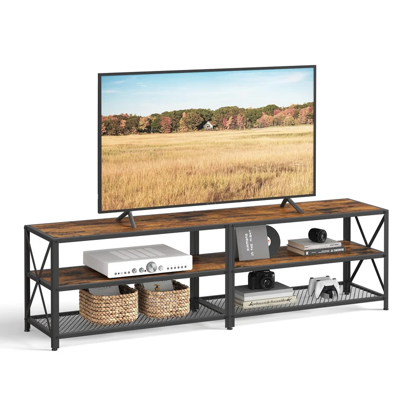 VASAGLE Fernsehtisch, für Fernseher bis zu 75 Zoll, 178 x 39 x 52 cm, 178 x 39 x 52 cm