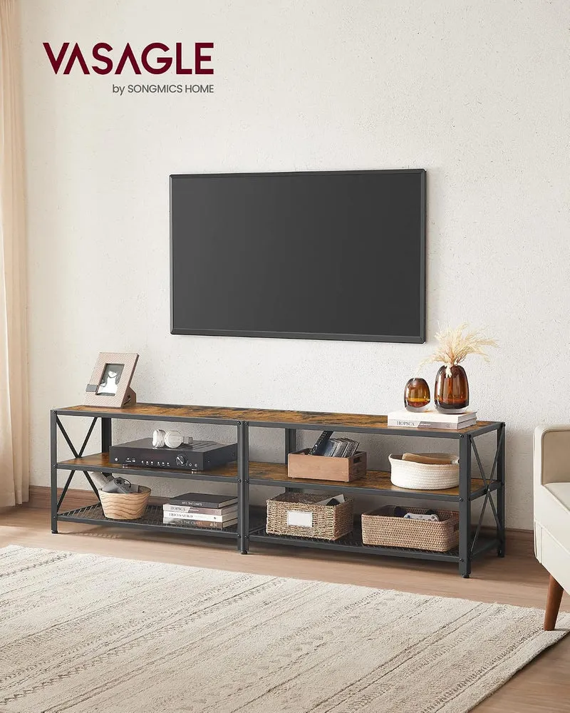 VASAGLE Fernsehtisch, für Fernseher bis zu 75 Zoll, 178 x 39 x 52 cm, 178 x 39 x 52 cm