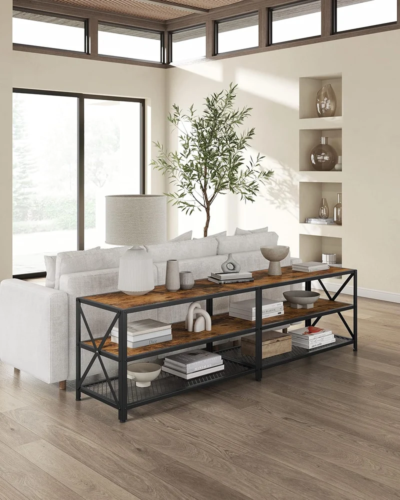 VASAGLE Fernsehtisch, für Fernseher bis zu 75 Zoll, 178 x 39 x 52 cm, 178 x 39 x 52 cm