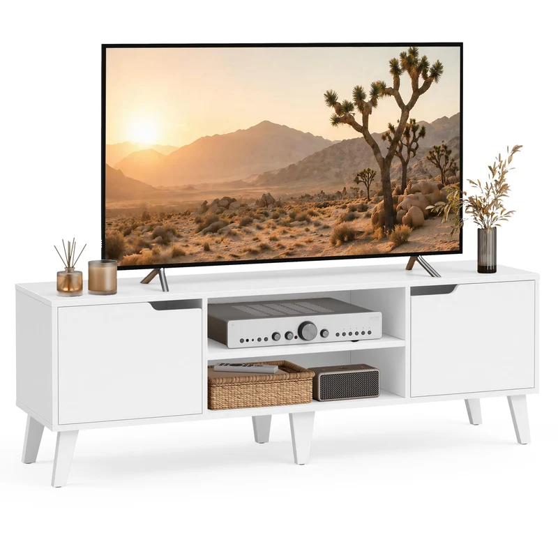 VASAGLE TV-Schrank, Lowboard, Fernsehschrank mit Verstellbarer Ablage, für Fernseher bis zu 65 Zoll,