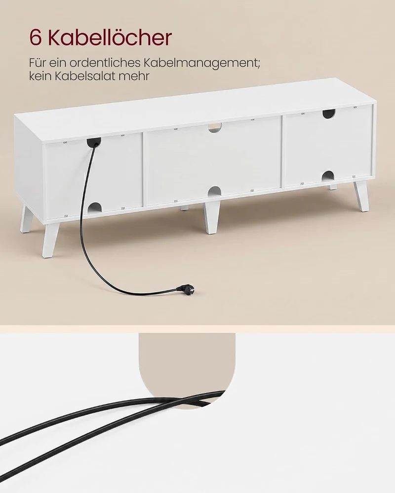 VASAGLE TV-Schrank, Lowboard, Fernsehschrank mit Verstellbarer Ablage, für Fernseher bis zu 65 Zoll,
