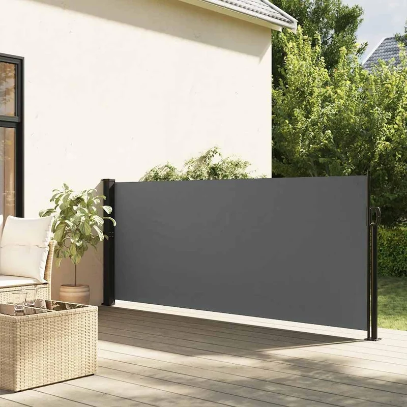 vidaXL Ausziehbare Seitenmarkise Anthrazit 140x600 cm 140 x 600 cm Anthrazit, 140 x 600 cm Anthrazit