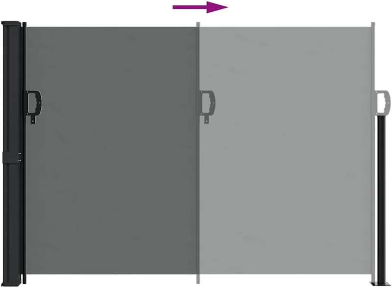 vidaXL Ausziehbare Seitenmarkise Anthrazit 140x600 cm 140 x 600 cm Anthrazit, 140 x 600 cm Anthrazit