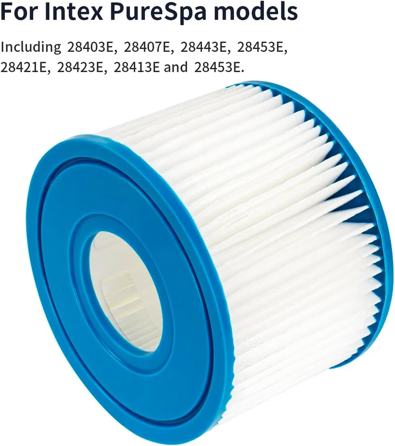 WuYan 6er-Pack Poolfilter für Intex PureSpa Typ S1 für 29001E PureSpa aufblasbarer Poolfilter Catrid