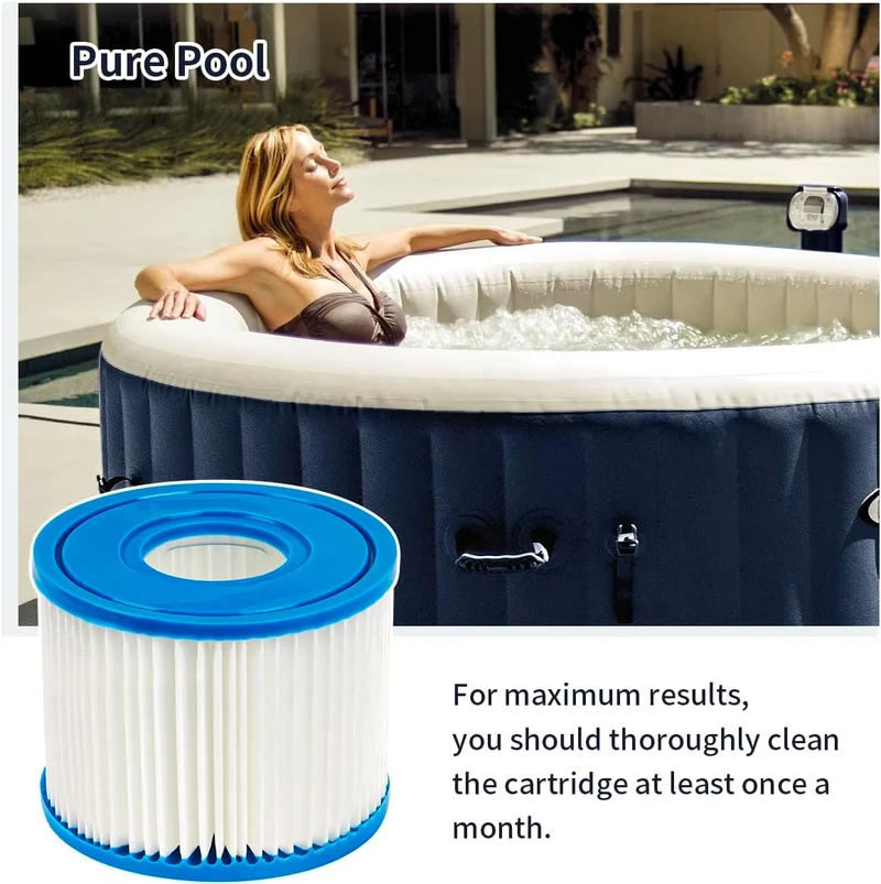 WuYan 6er-Pack Poolfilter für Intex PureSpa Typ S1 für 29001E PureSpa aufblasbarer Poolfilter Catrid