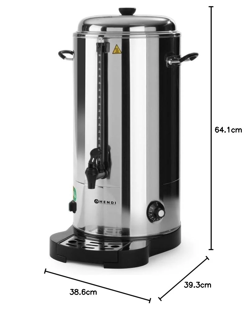 HENDI Heissgetränkespender, Doppelwandig, Energiesparend, non drip Hahn, wartungsfreies Heizelement,