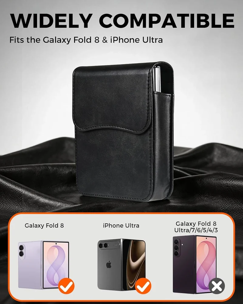 NINKI Gürtelclip Hülle für iPhone Duo & Samsung Galaxy Z Fold 8 Gürteltasche, Stossfest Kratzfest Le