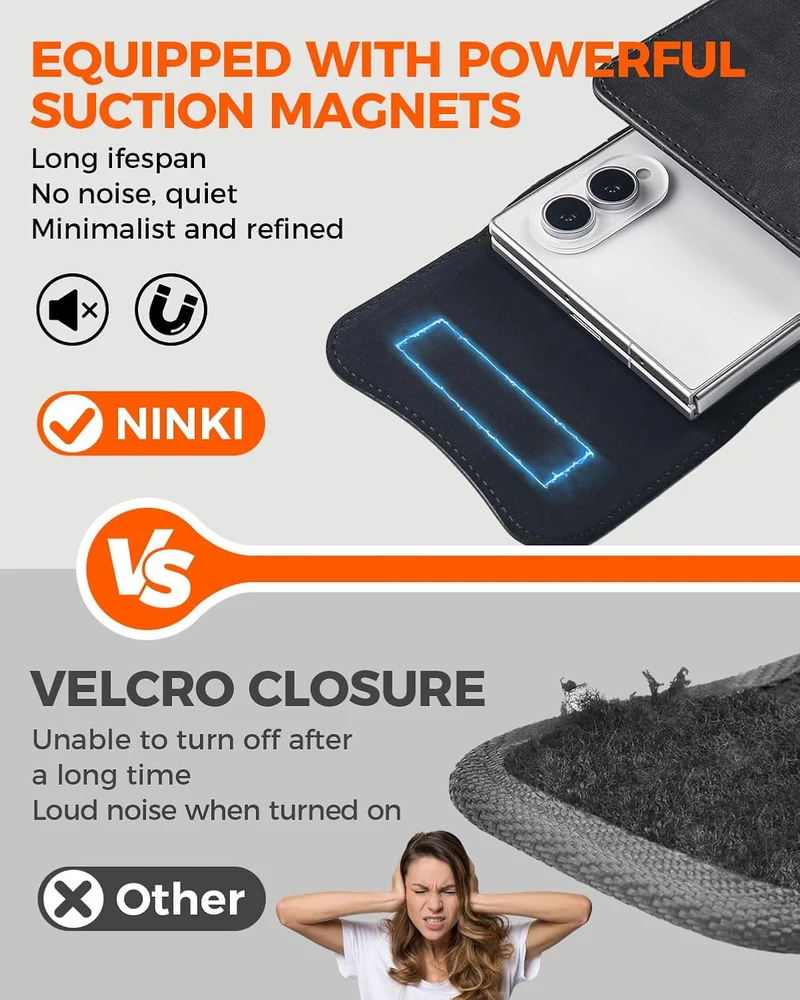 NINKI Gürtelclip Hülle für iPhone Duo & Samsung Galaxy Z Fold 8 Gürteltasche, Stossfest Kratzfest Le