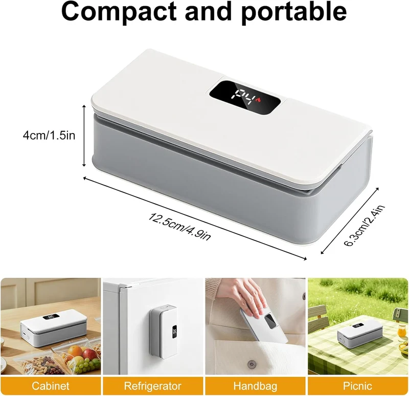 Mini Folienschweissgerät 2-in-1 wiederaufladbar mit Schneidfunktion & Magnet, Weiss